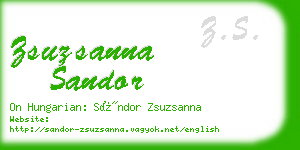 zsuzsanna sandor business card